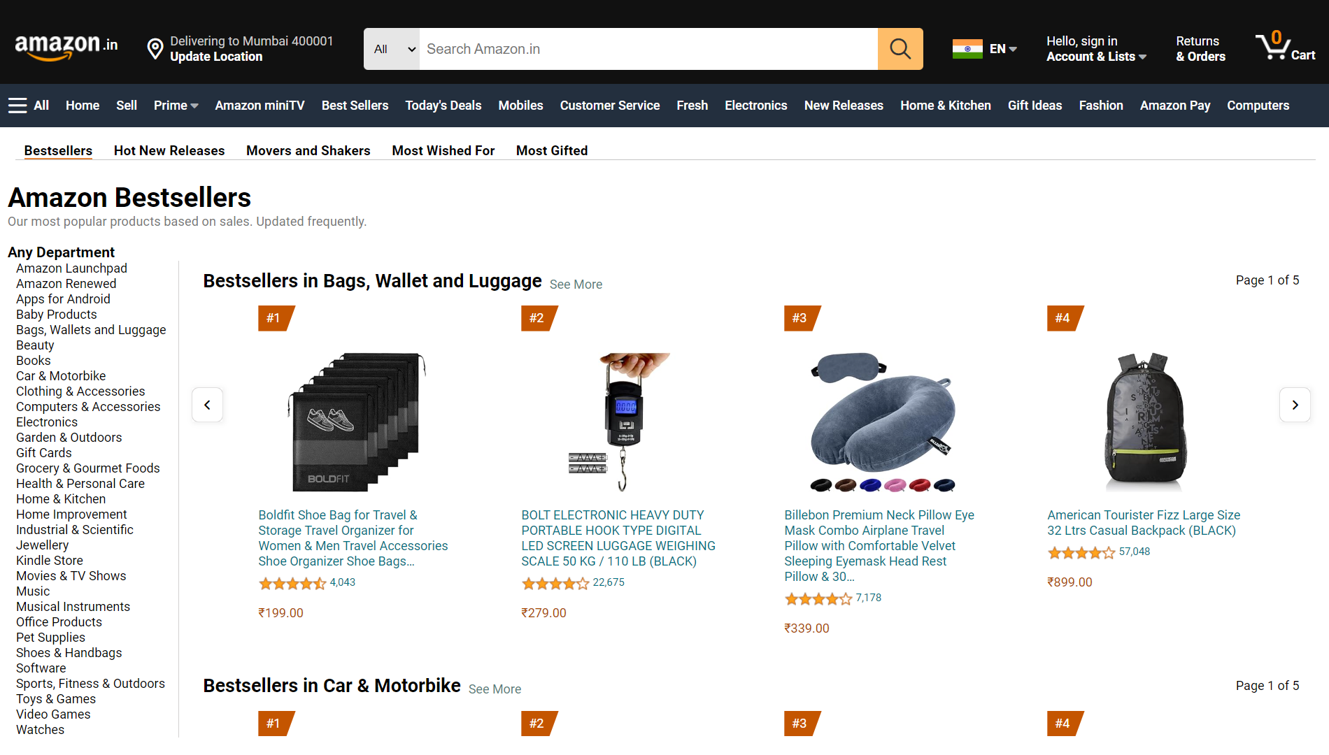 Amazon Website User Interface Clone