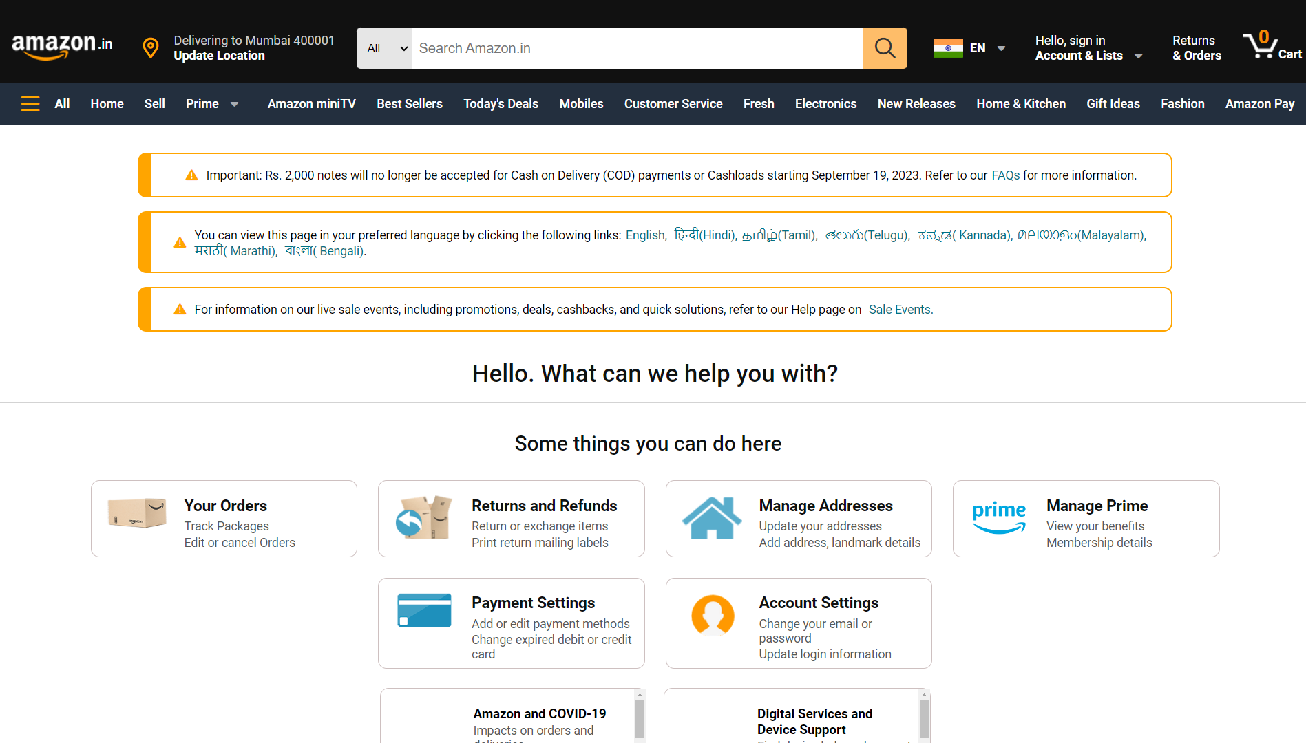 Amazon Website User Interface Clone